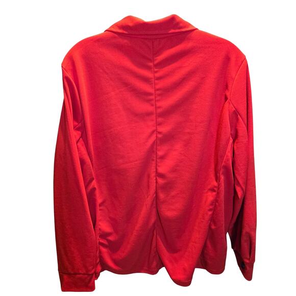 Love 1X Red Women's Top Shirt Blouse Pockets Long Sleeves Misses Size 14W 16W - Picture 5 of 6
